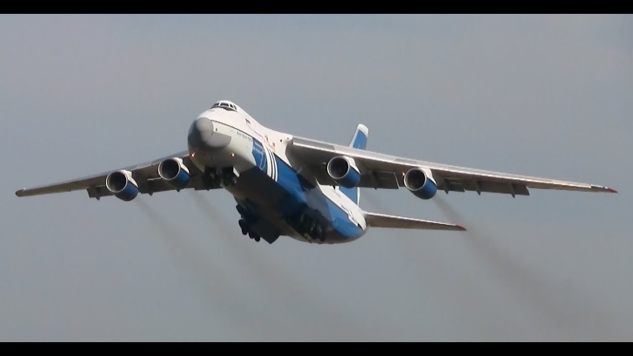 Amazing low take off from a Polet Antonov 124 on runway 16 at ZRH