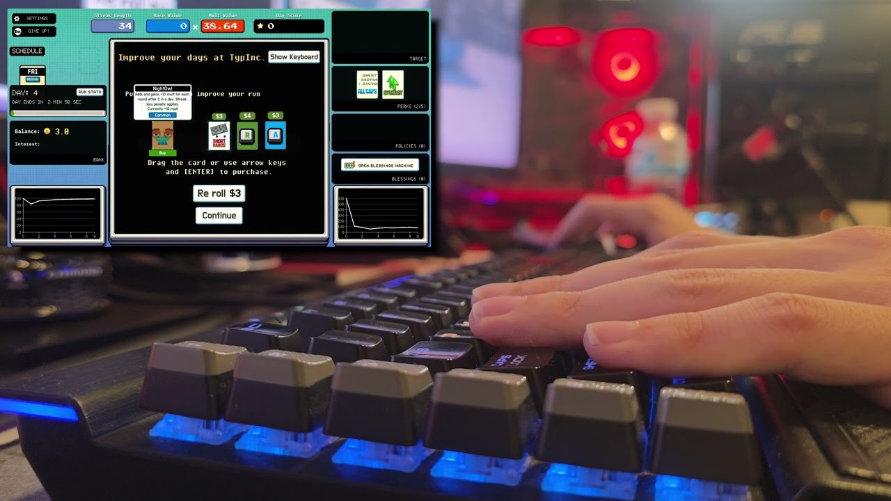 Soft Whispering & Keyboard Typing ASMR | TypInc Gameplay (4K Close-Up)