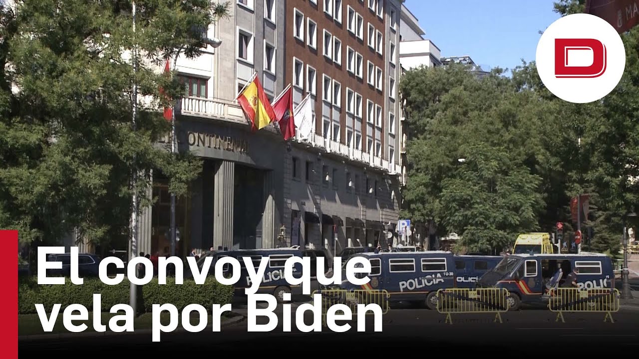 Así es el convoy que vela por Joe Biden en Madrid