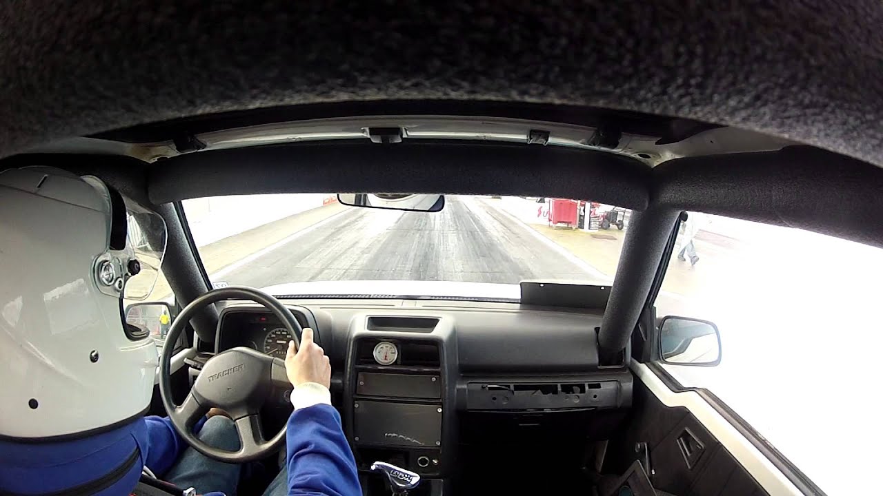 V8 Geo Tracker drag race 2 runs