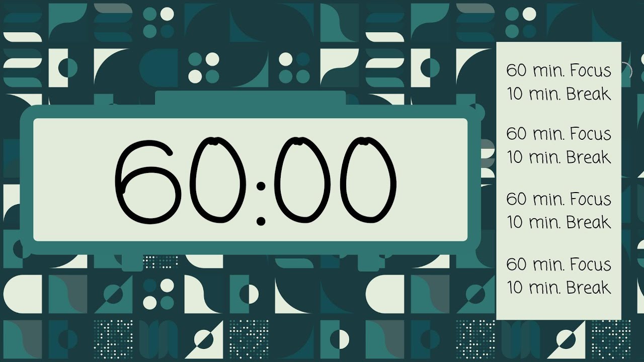🌈 60/10 Pomodoro Timer | Focus Hard with Simple Beeps & Flip Clock ⏰🎯