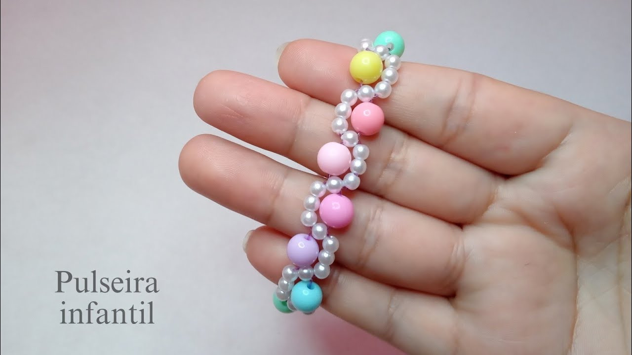 como fazer Pulseira de miçangas infantil.