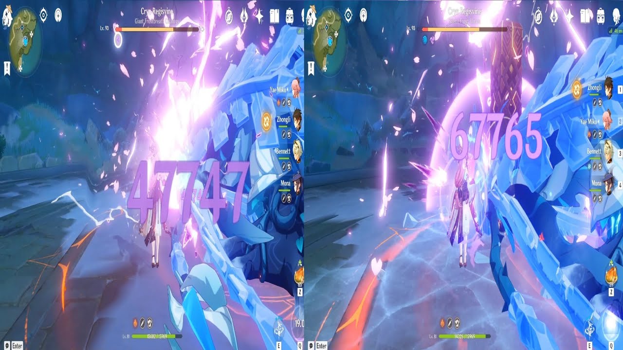 C0 Yae Miko Damage Comparison with Level 1 vs Level 6 Talents