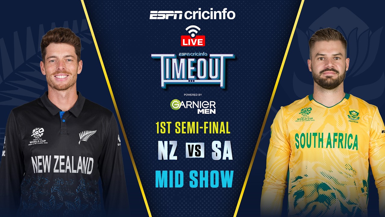 South Africa vs New Zealand Innings-break LIVE  | T20 World Cup 2026 Semi-Final | NZ vs SA