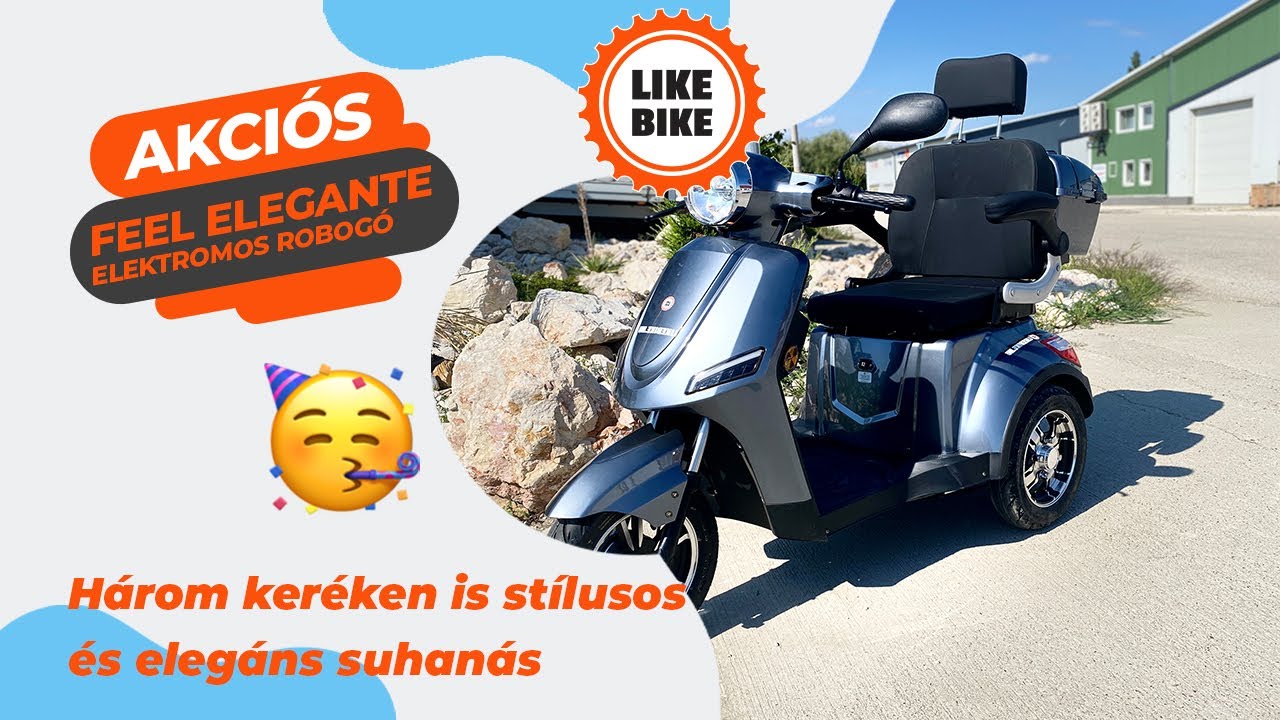 Három keréken is stílusos és elegáns suhanás / FEEL Elegante Elektromos háromkerekű robogó 25Km/h
