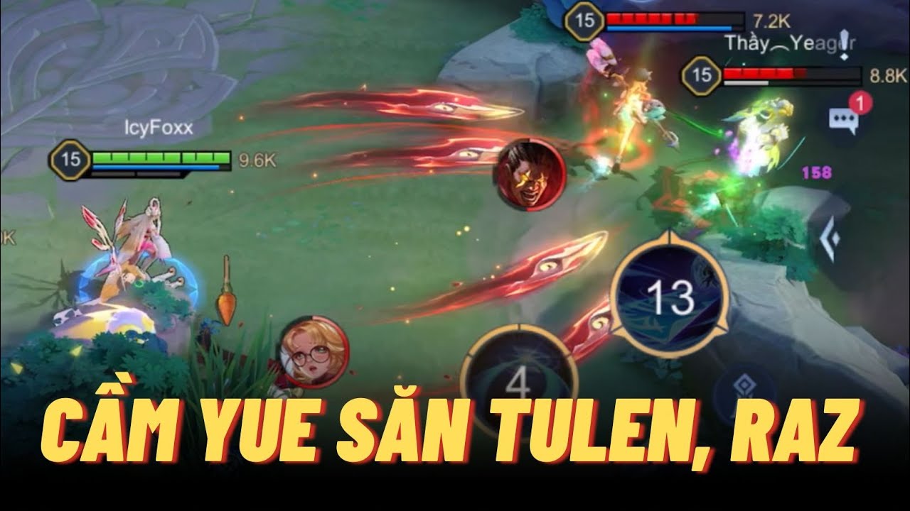 Icyfoxx cầm Yue đi săn Raz và Tulen khi Yue + Blue = Huỷ diệt team địch | Liên quân mobile