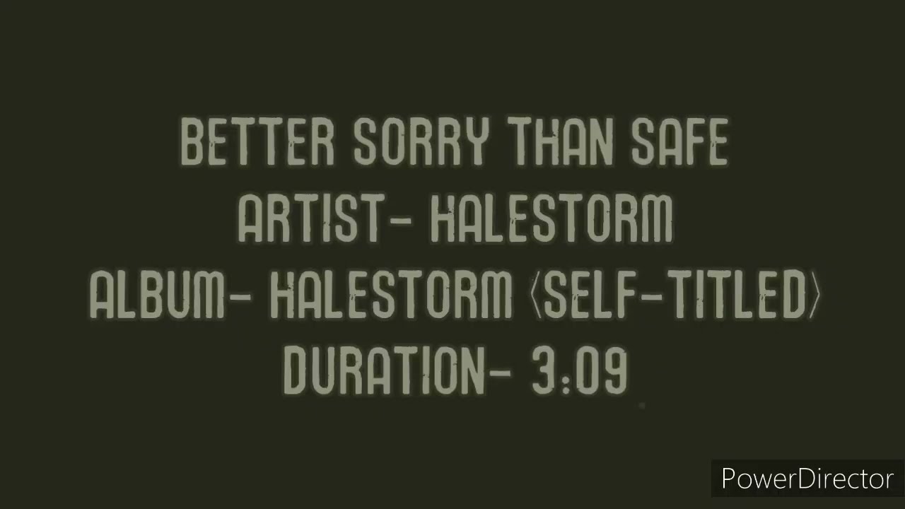 Better Sorry Than Safe by Halestorm (Lyric Video)