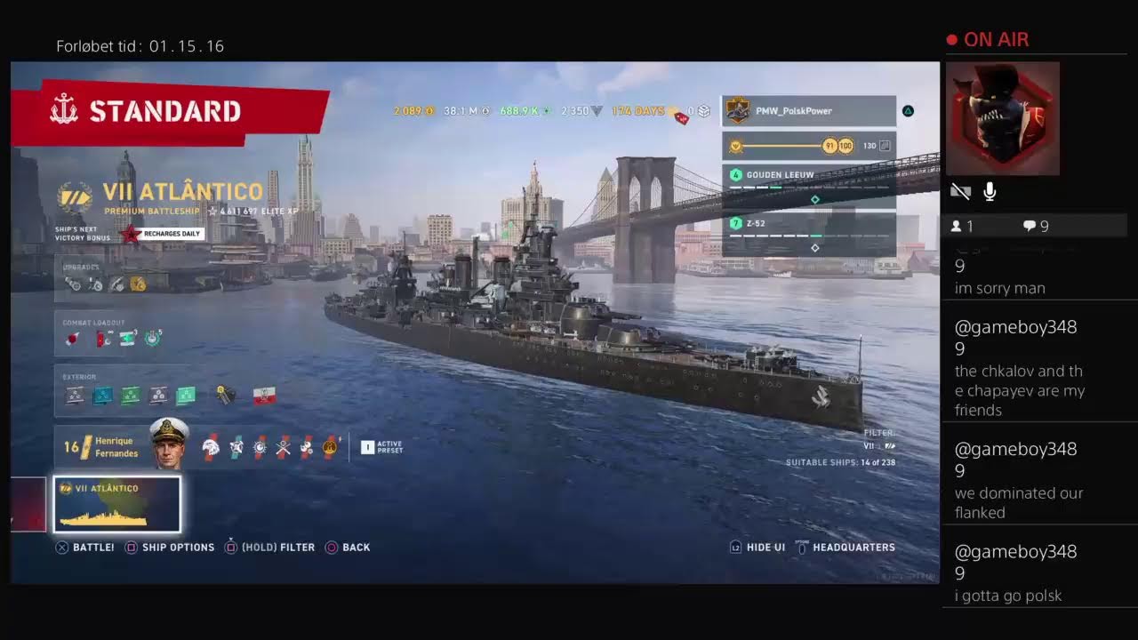 We Play Wold Of Warships legende Online Prof Gaming Tallking Polish English Danish