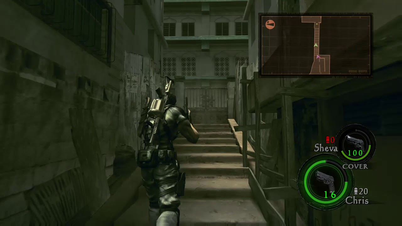 Resident Evil 5 gameplay - Chainsaw Majini fight (Veteran)