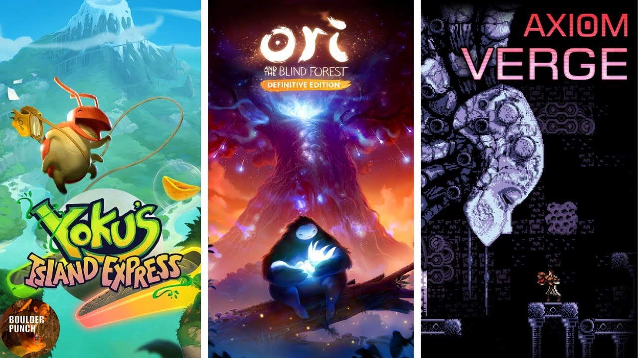 Three Metroidvania Rapid Reviews: Yoku's Island Express, Ori, and Axiom Verge