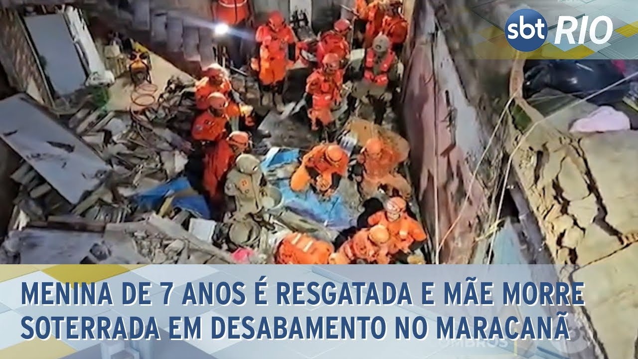 Menina de 7 anos é resgatada e mãe morre soterrada em desabamento no Maracanã