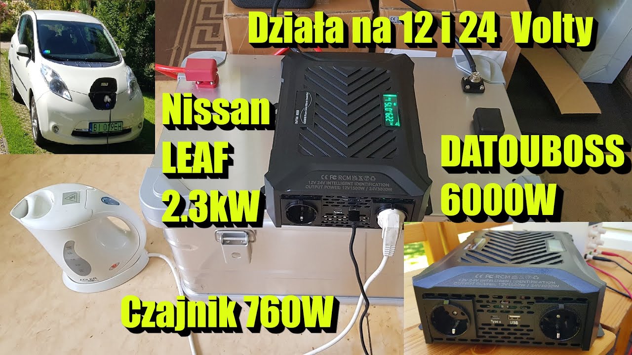 Unboxing i Test Przetwornicy działającej na 12 i 24V ;) 6000W za 360 PLN DATOUBOSS 6000/3000W