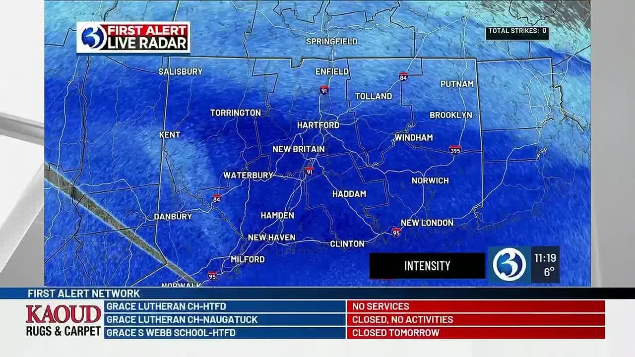 FORECAST: Snow rates pick up as of 11:20 a.m. on Sunday