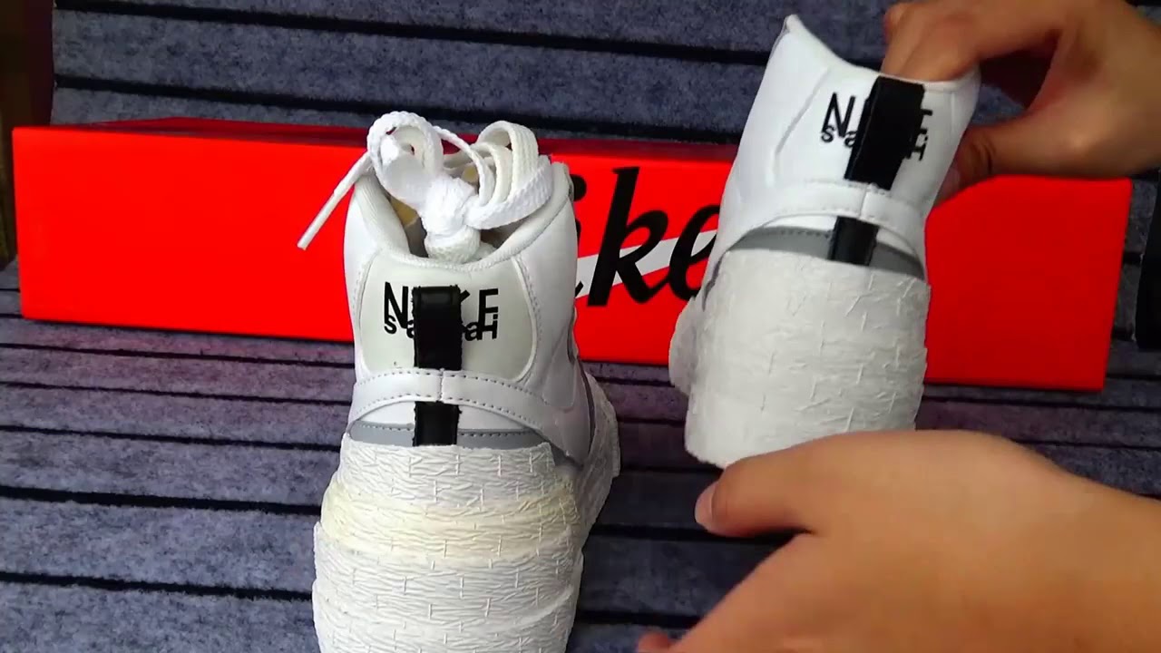 Difference Comparison Nike Blazer Mid Sacai White Grey Fake vs Real REVIEW
