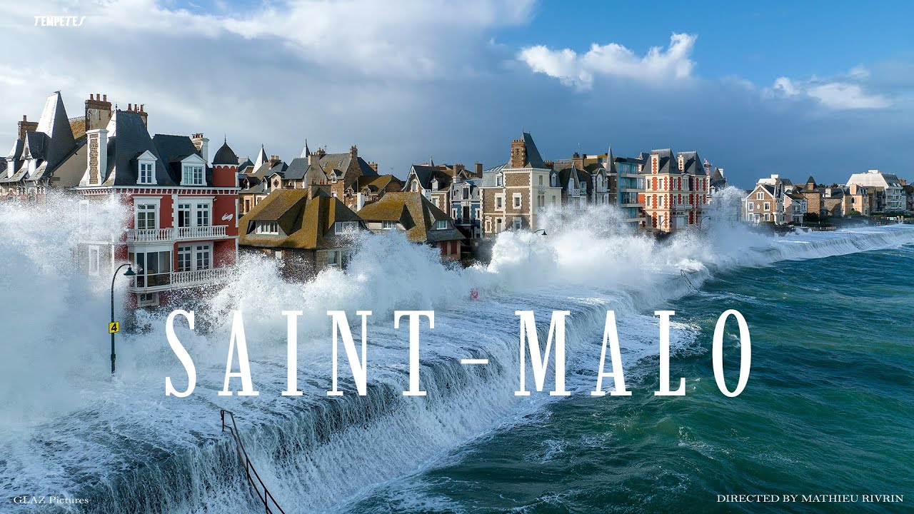 Tempête et Grandes marées à Saint-Malo - Drone 4K