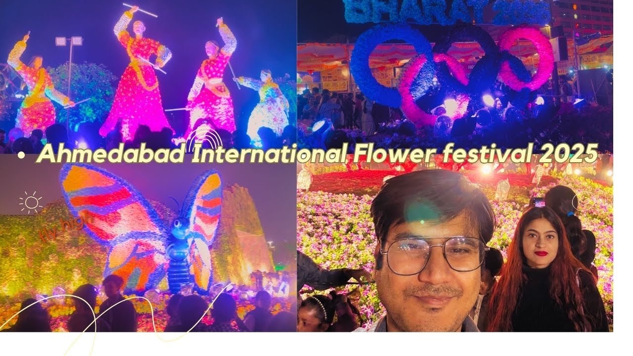 Ahmedabad International Flower Show 2025 || Flower Show Night View