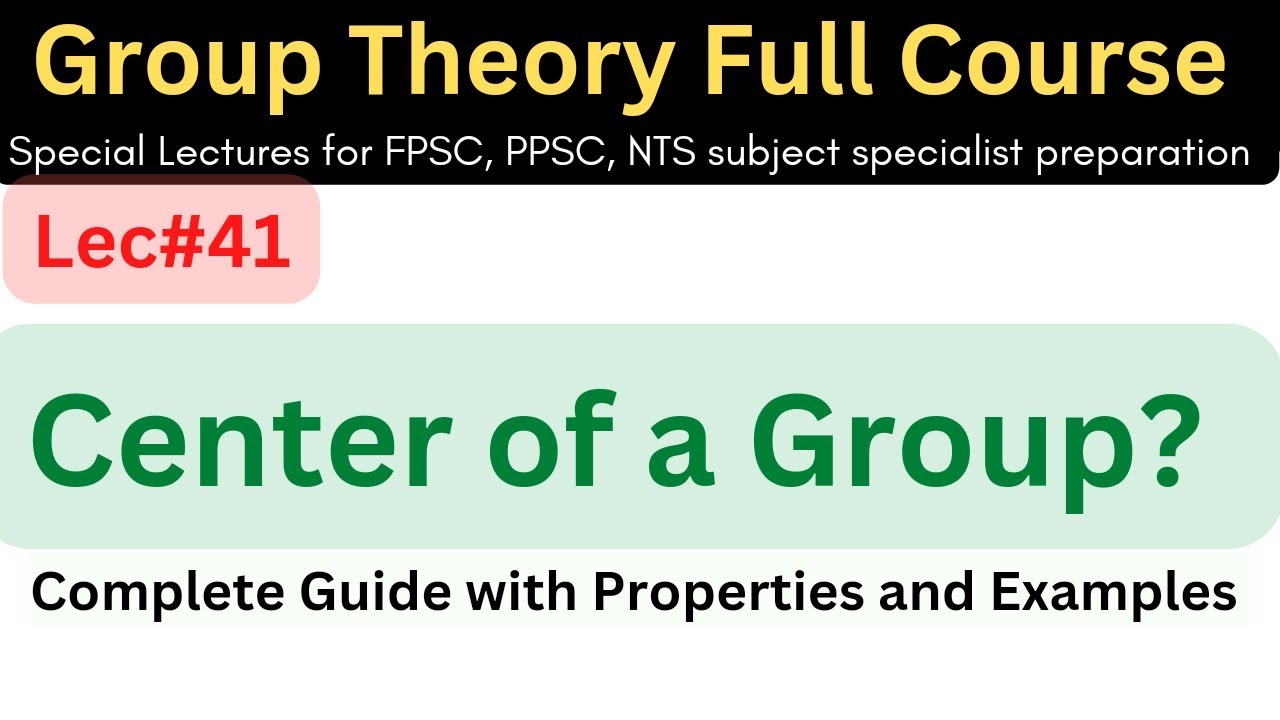 ec#41 what is center of a group with Examples Theorems and Result #mathematics #ppsc #group #afmathe