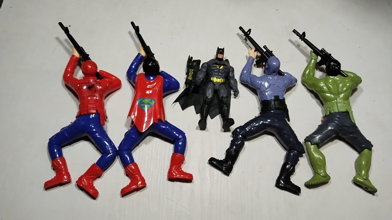 Spiderman superman. Batman. Thanos. Hulk. Toys unboxing video