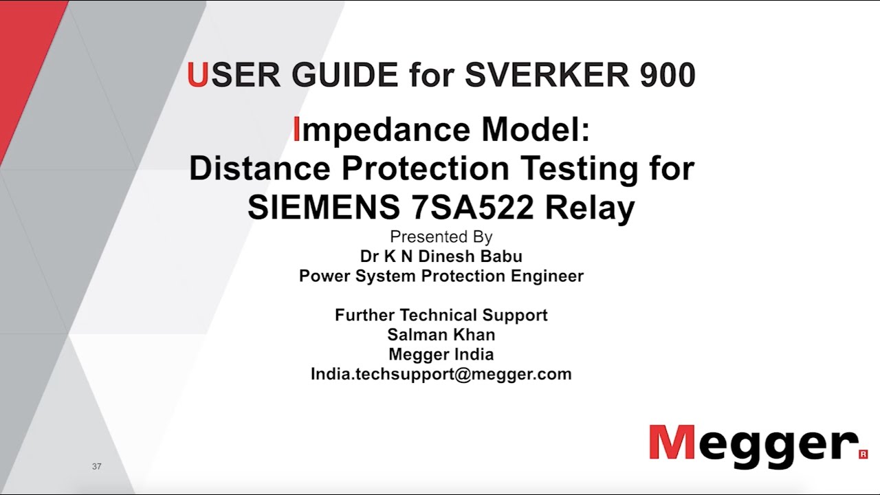 Impedance Model: Distance Protection Testing for SIEMENS 7SA522 Relay SVERKER 900