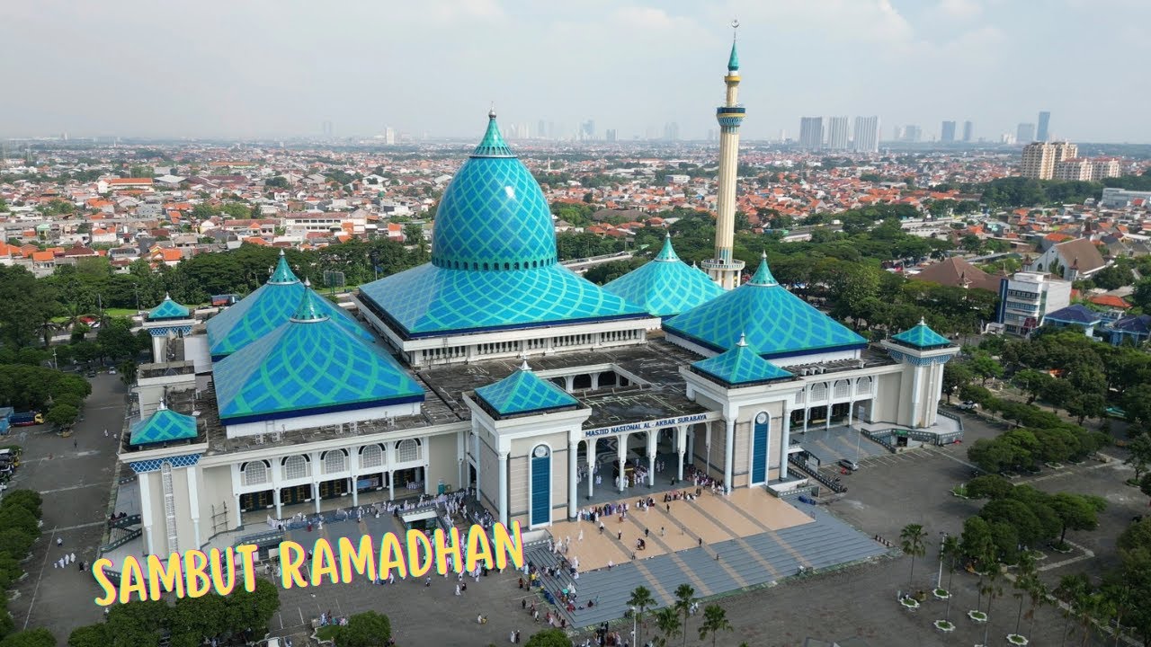 DRONE MASJID AL AKBAR SURABAYA SAMBUT RAMADHAN 2023