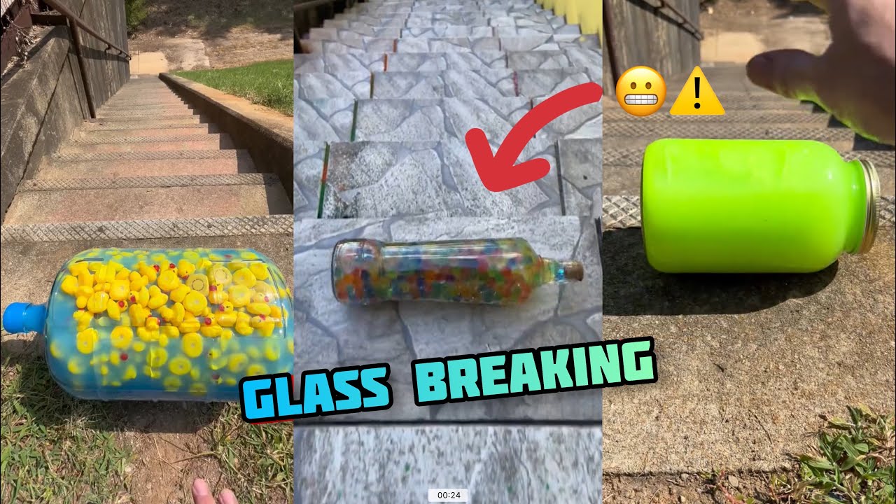 Crushing Crunchy & Soft Things ! Breaking glass bottles ⚠️😬 Compilation #asmr 05 #satisfying