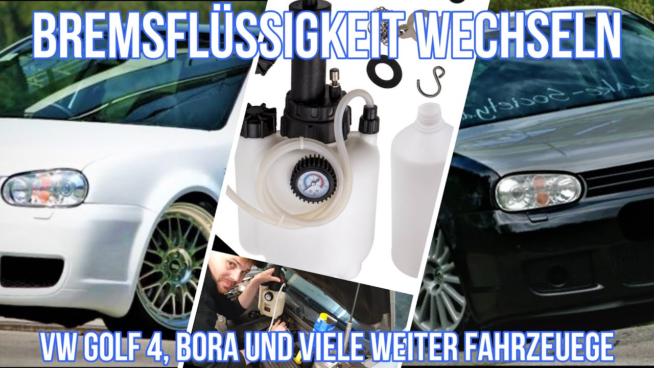 Bremsflüssigkeit wechseln, Bremse entlüften VW Golf 4, Bora (change brake fluid, bleed the brake)