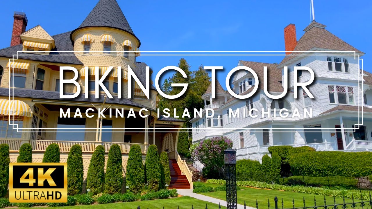 Peaceful Biking Tour Through Mackinac Island, Michigan | No Talking, Nature Sounds