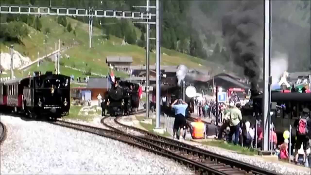 Furka-Dampfloktreffen mit Pfeifkonzert