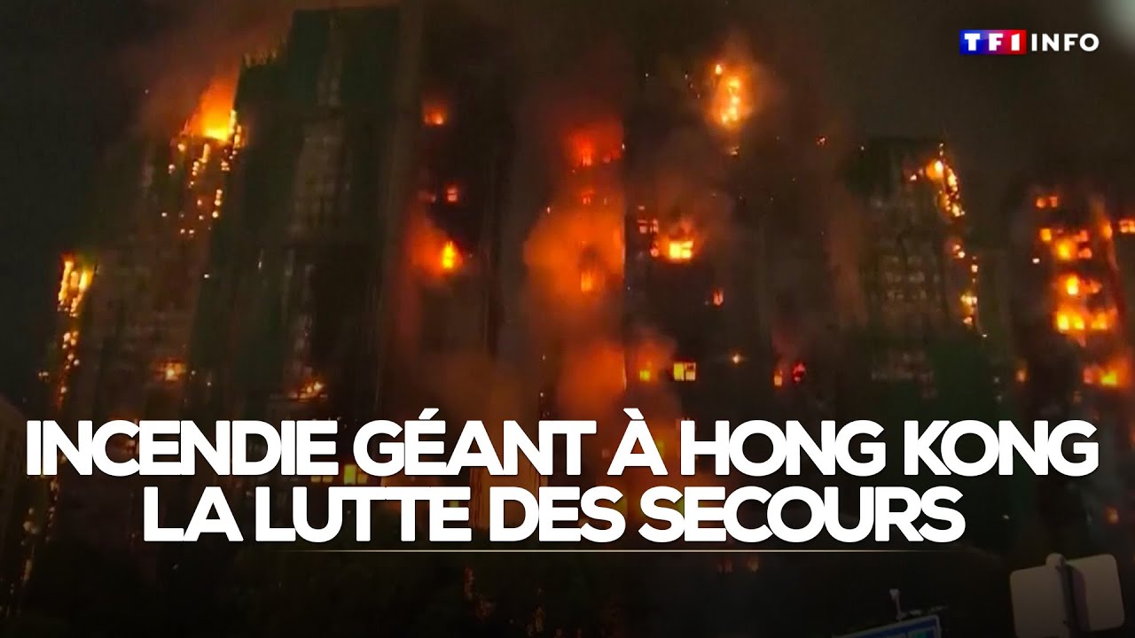 Incendie géant à Hong Kong : la lutte acharnée des secours｜TF1 INFO
