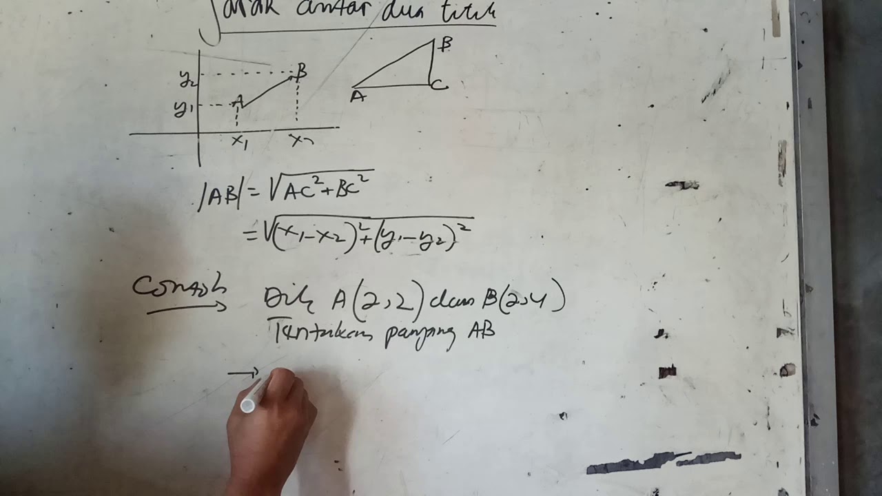Menentukan Jarak dua titik vektor