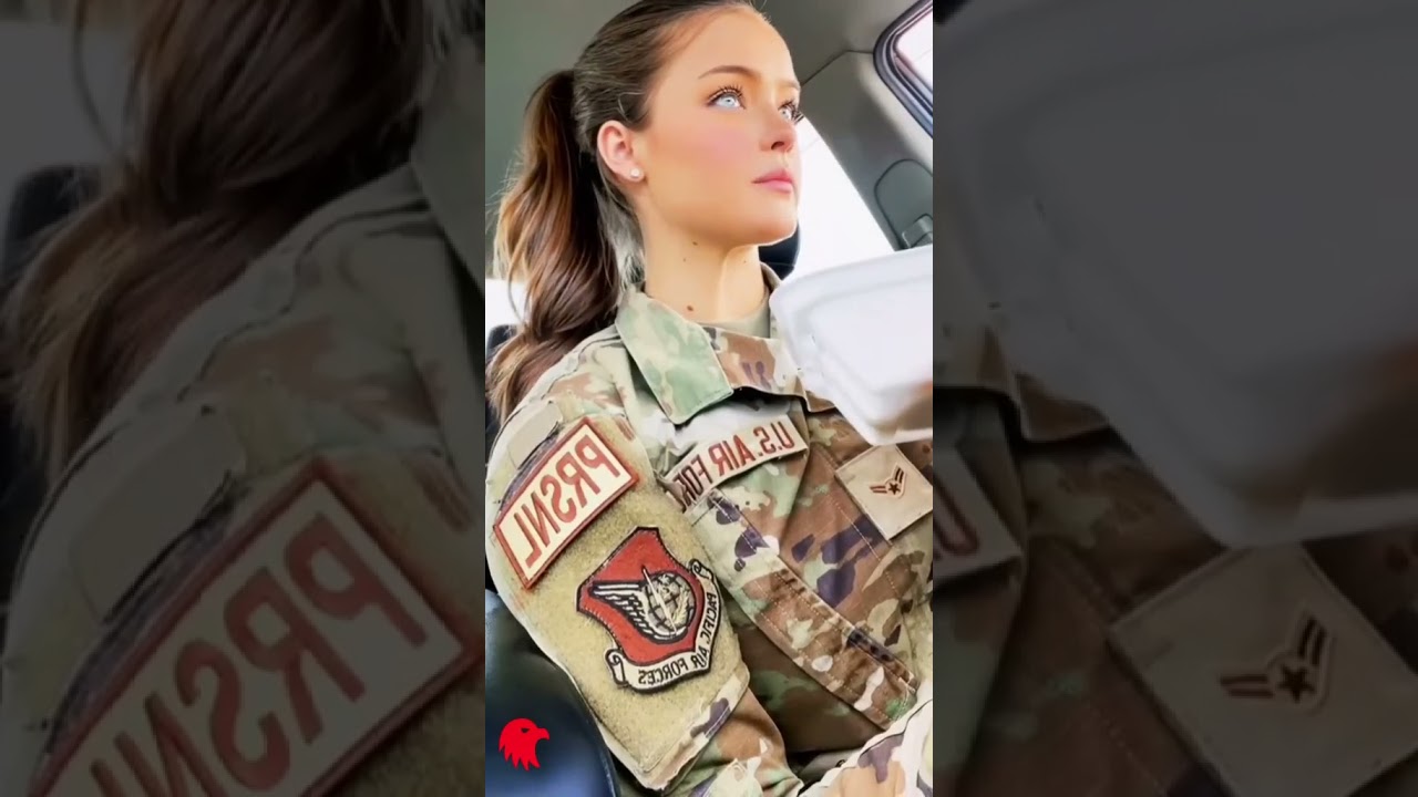 Beautiful Ukrainian military woman 