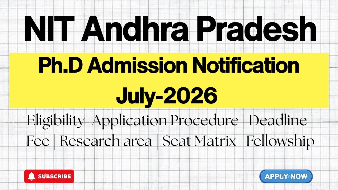 NIT Andhra Pradesh PhD Admission July 2026| Eligibility, Fees & Application Process |HustleWithRishu