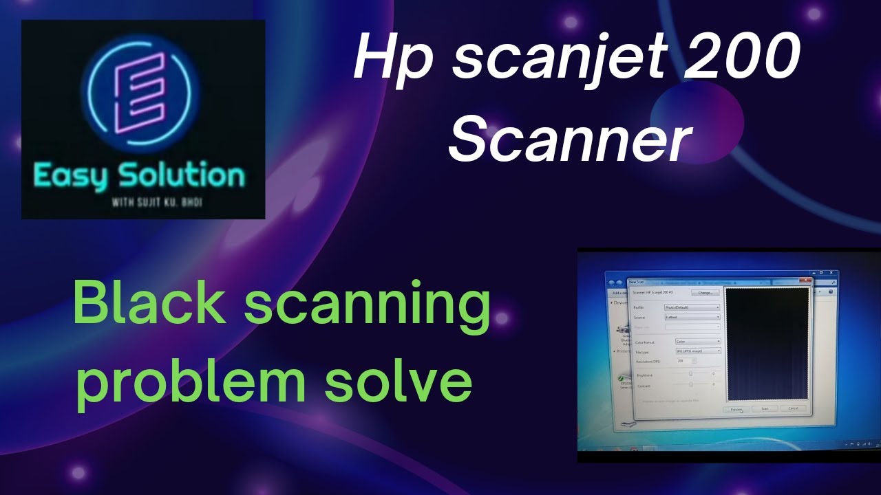 Hp scanjet 200 black scanning problem solve #EASYSOLUTION//SUJITKUMARBHOI