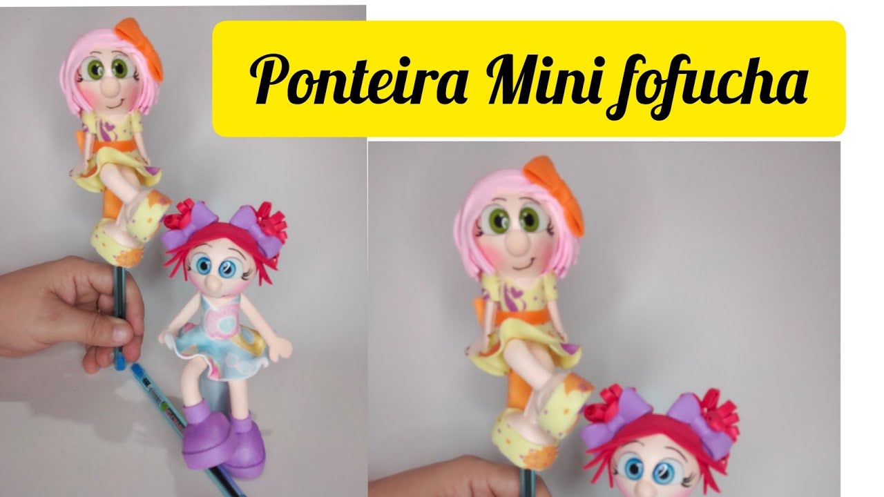Mini fofucha na tampa da caneta