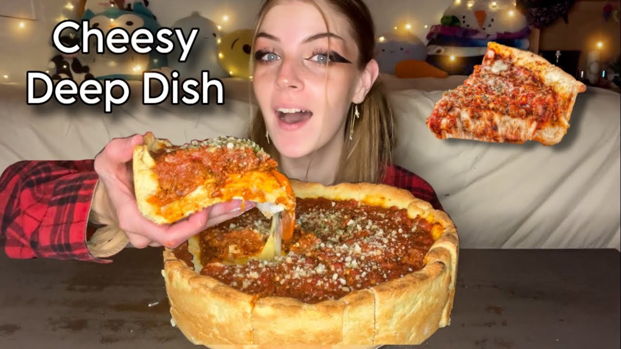 CHEESY DEEP DISH PIZZA MUKBANG! (Vegan) (No Talking)