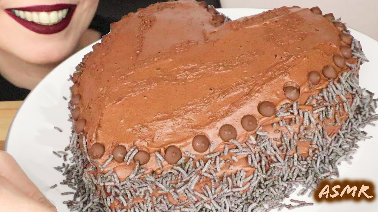 CHOCOLATE MOUSSE ORANGE SPONGE CAKE 🎂 | No Talking | ASMR Mukbang - 먹방 | Real Eating Sounds