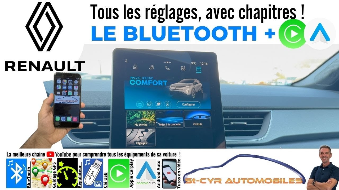 RENAULT OpenR link Clio, Captur, Associer téléphone, Carplay & Android auto…Guide complet Bluetooth