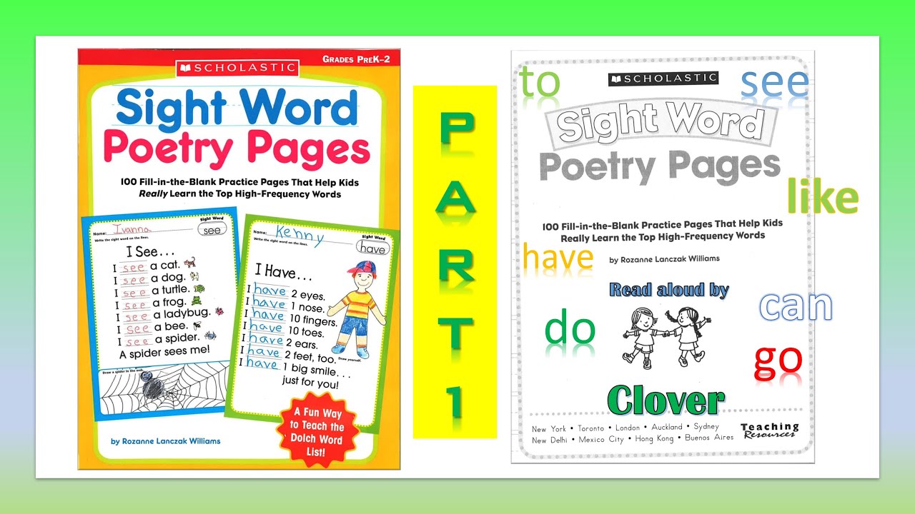 Sight Word Poetry Pages | Learn To Read I Beginner readers
