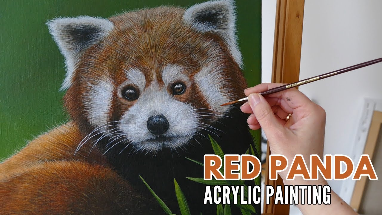 Painting a Red Panda in Acrylic | Realistic Animal Painting