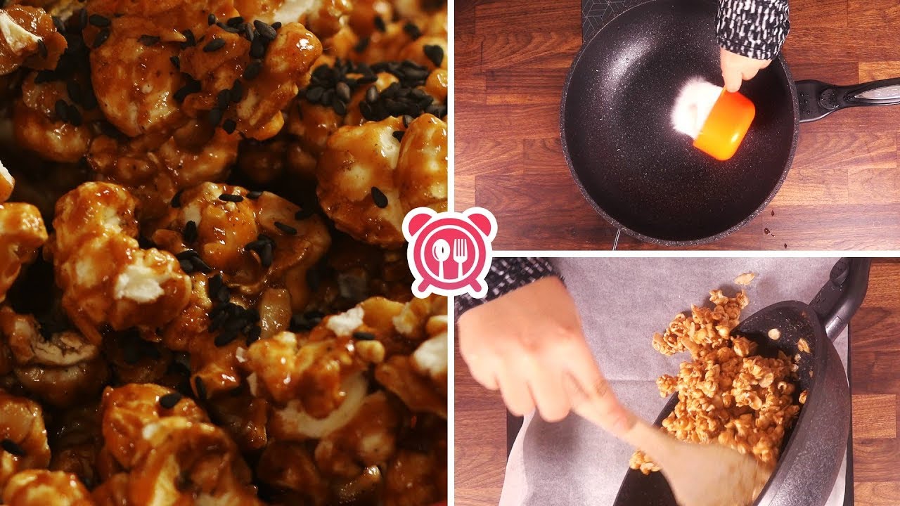 Caramel Almond Popcorn | Seminit Resepi