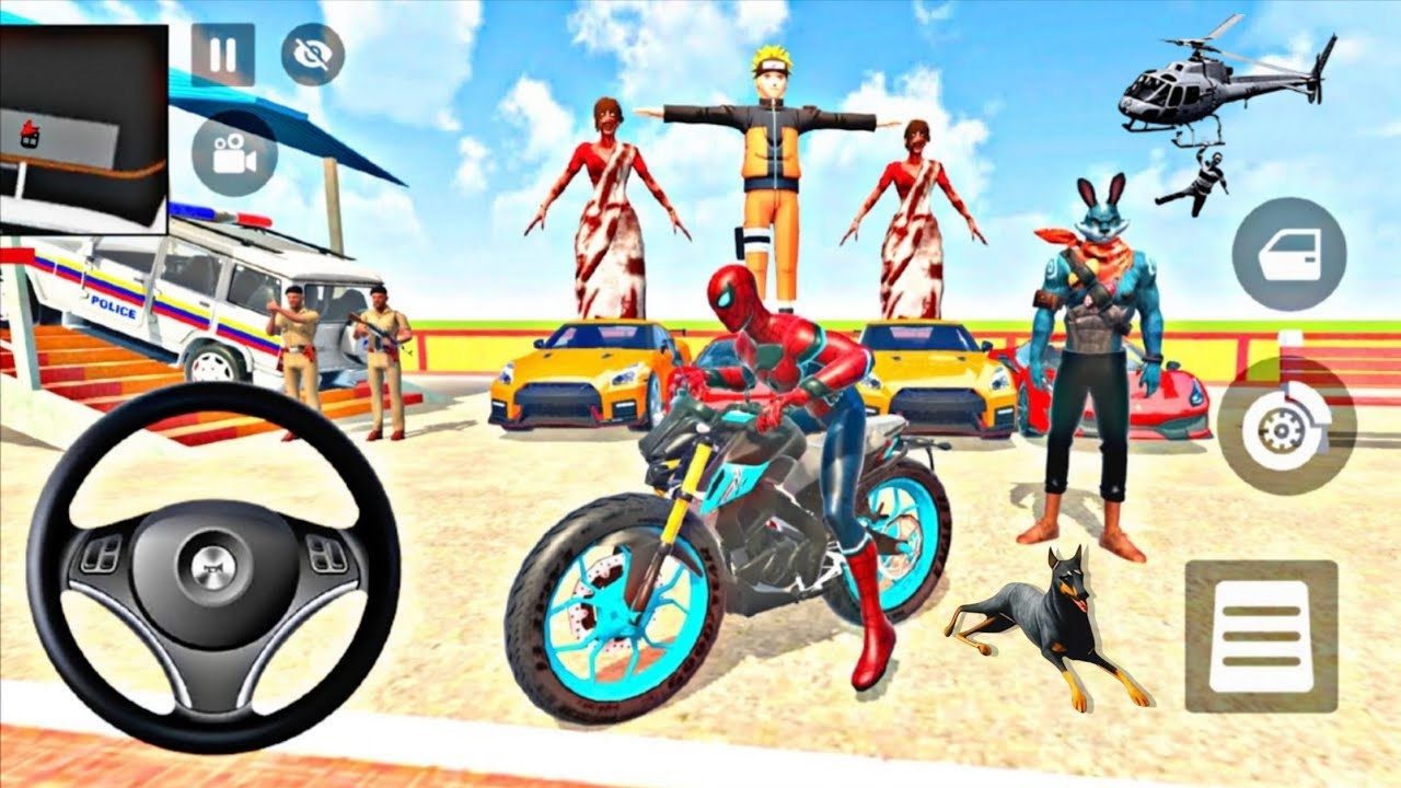🦚 Indian Thift Auto🥳Monster Spiderman vs Ben 🔟 Car Game Racing 3D 🎉 Lot's of Police Car Showroom 🤯#3
