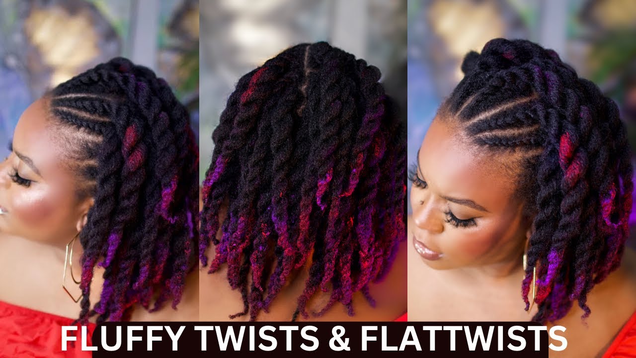#twists #flattwists FLUFFY TWISTS  & FLAT TWISTS ON TYPE 4 NATURAL HAIR| EASY STYLING