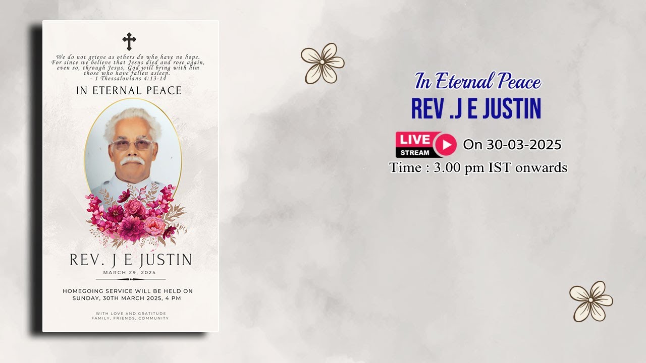 Homegoing service of Rev J E Justin