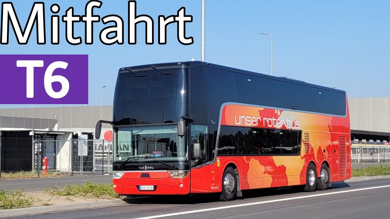 Mitfahrt | Van Hool TDX27 Astromega | Linie T6 | Tesla Gigafactory - S Südkreuz