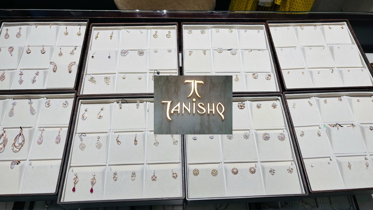 Tanishq latest lightweight daily wear diamond stud / hoop earrings party wear heavy earrings price 