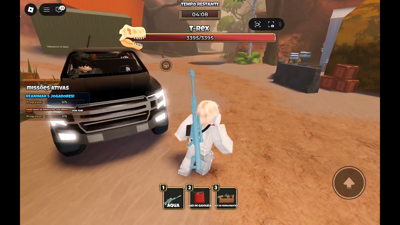 Tentando sobreviver no roblox dino