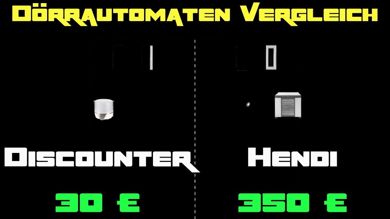 Dörrautomat Vergleich - Profigerät von Hendi vs. Discounter wie Aldi Lidl Netto Norma Penny und co