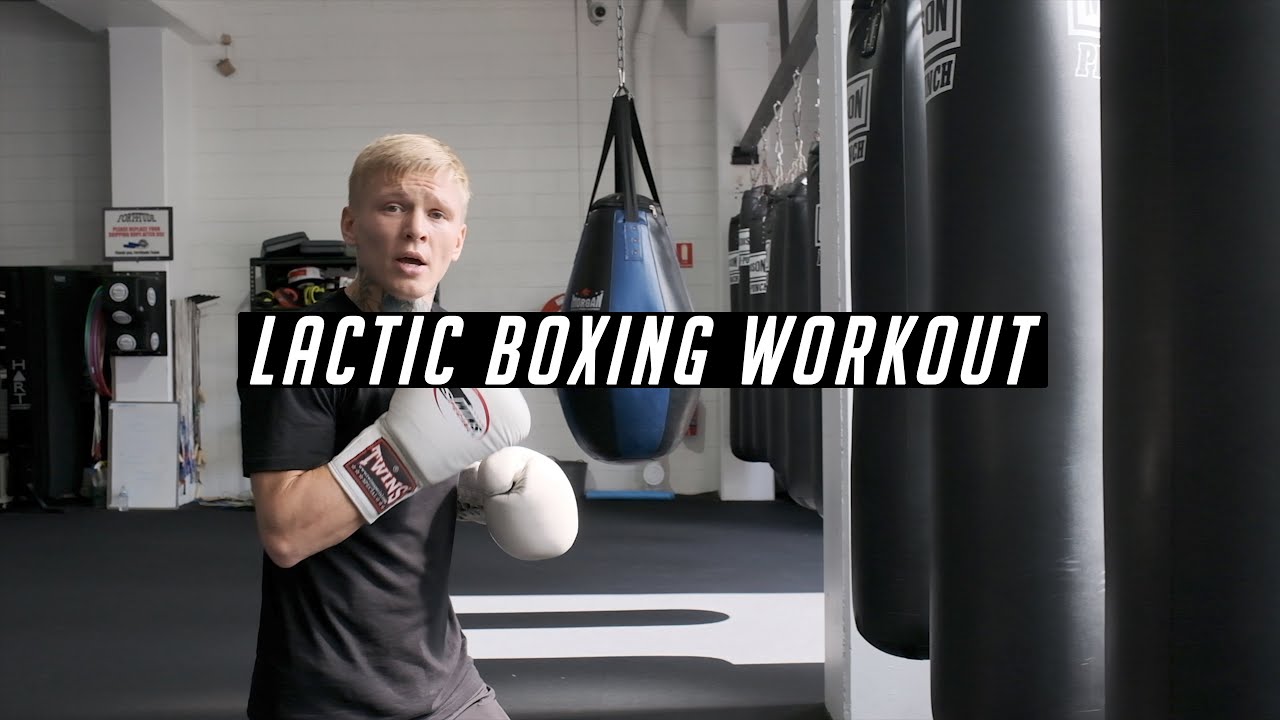 Conditioning workout on the boxing bag