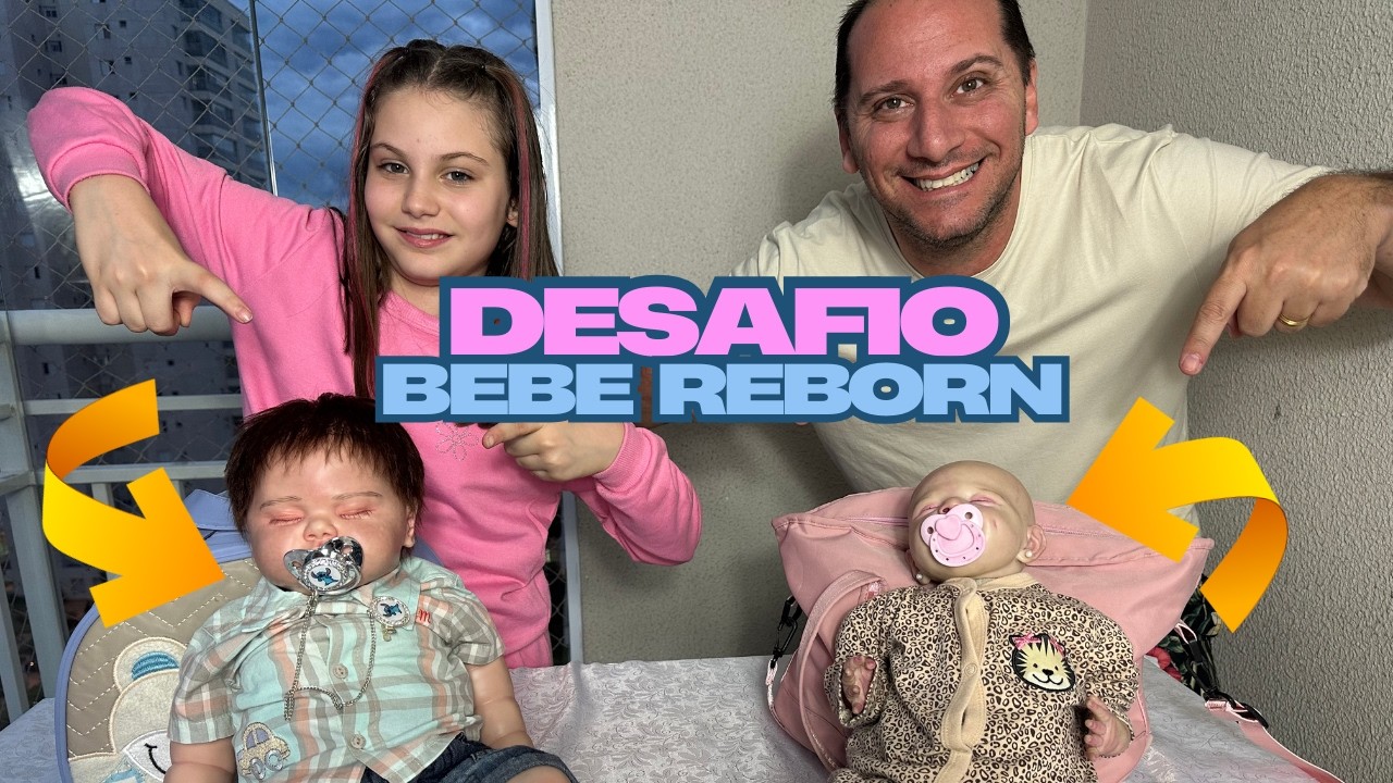ROTINA COM DESAFIO DE PAI E FILHA TROCANDO BEBE REBORN - QUEM VAI VENCER?