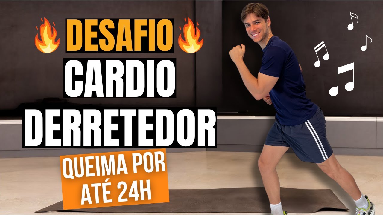 CARDIO INTENSO em Casa 🔥 25 Min que Queima por até 24h – HIIT no Ritmo da Música 🎶